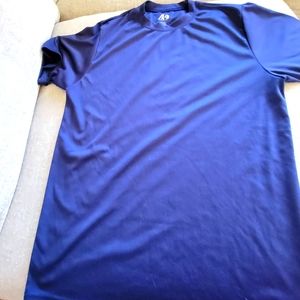 Boys A4 Large athletic material blue shirt, see pictures for damage